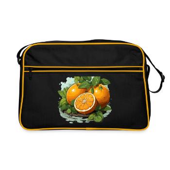 Orange - Illustration - Sac Retro - noir/or - Devant