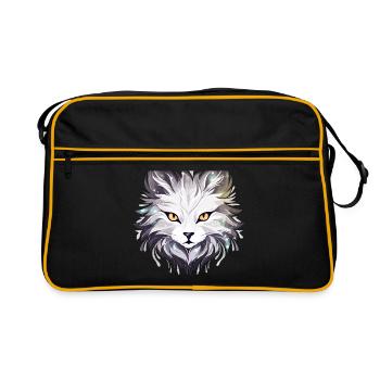 Chat - illustration - Sac Retro - noir/or - Devant