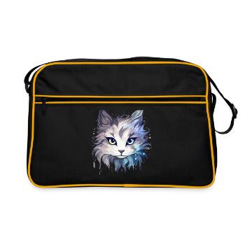 Chat - illustration - Sac Retro - noir/or - Devant
