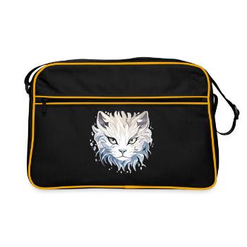 Chat - illustration - Sac Retro - noir/or - Devant
