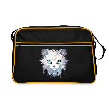 Chat - illustration - Sac Retro - noir/or - Devant