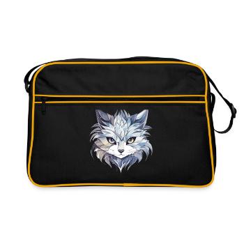 Chat - illustration - Sac Retro - noir/or - Devant