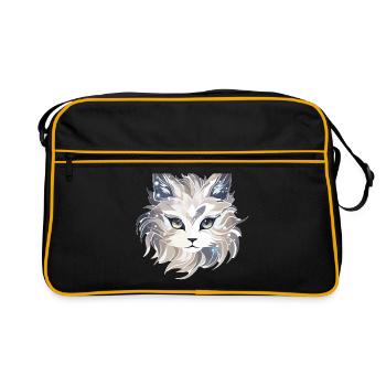 Chat - illustration - Sac Retro - noir/or - Devant
