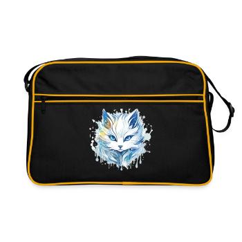 Chat - illustration - Sac Retro - noir/or - Devant