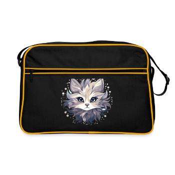 Chat - illustration - Sac Retro - noir/or - Devant