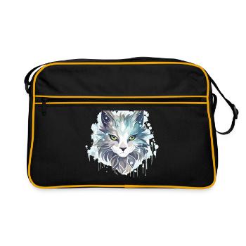 Chat - illustration - Sac Retro - noir/or - Devant