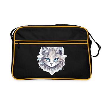 Chat - illustration - Sac Retro - noir/or - Devant
