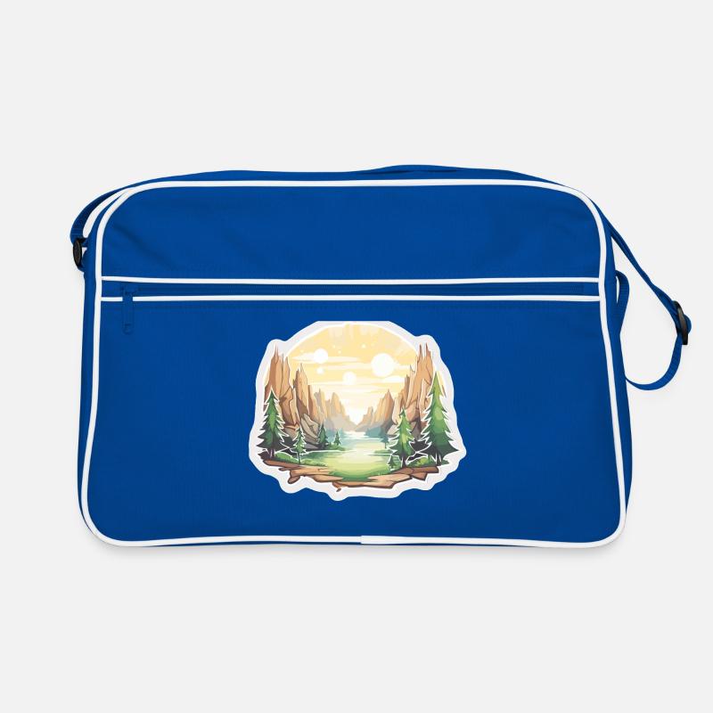 Landschaft - Illustration Retro Tasche