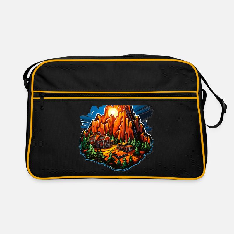Landschaft - Illustration Retro Tasche