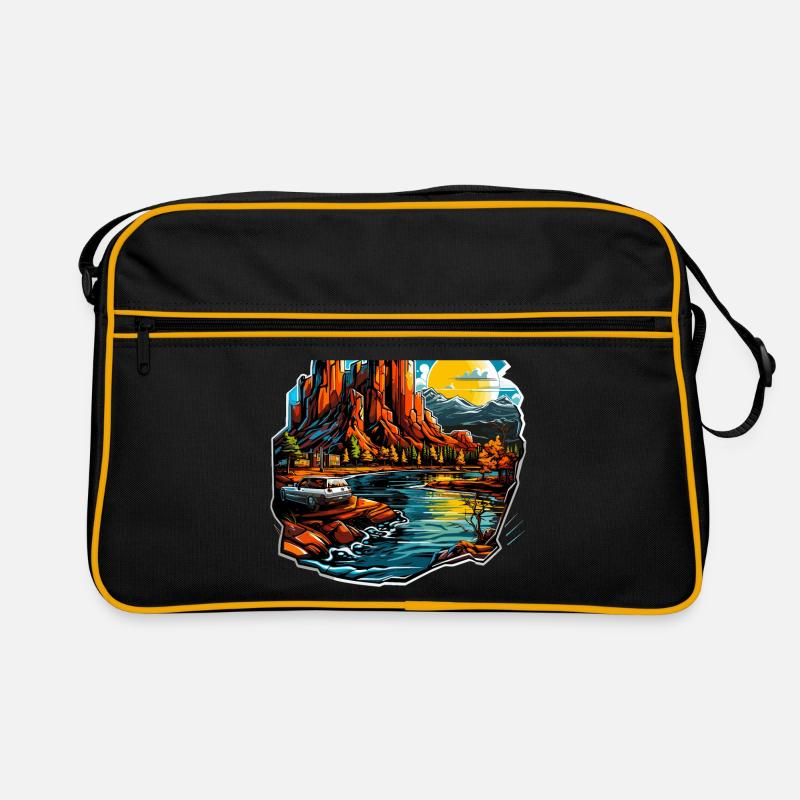 Landschaft - Illustration Retro Tasche