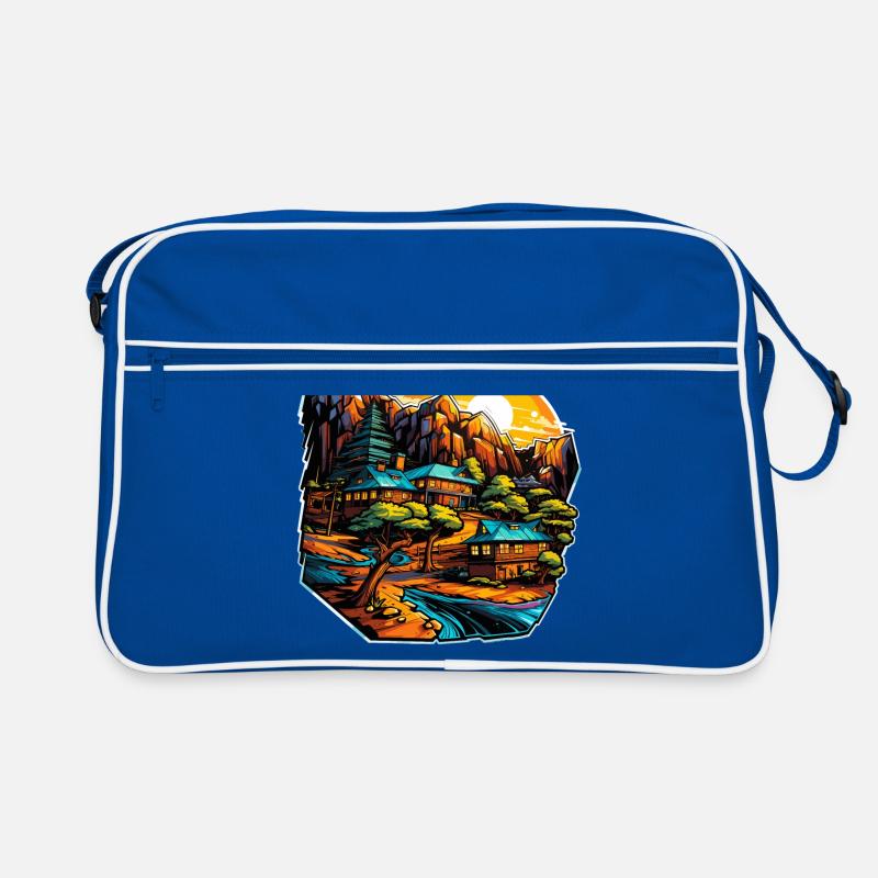 Landschaft - Illustration Retro Tasche