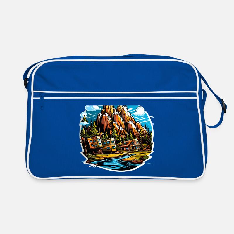 Landschaft - Illustration Retro Tasche