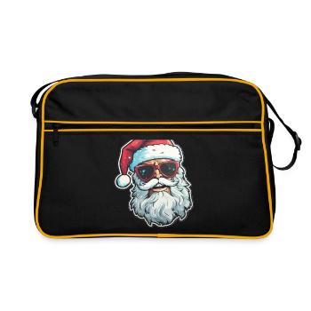 Père Noël - illustration - Sac Retro - noir/or - Devant