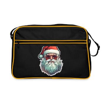 Père Noël - illustration - Sac Retro - noir/or - Devant