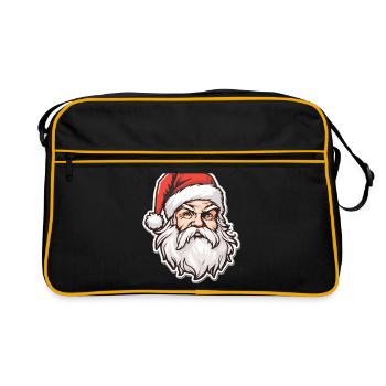 Père Noël - illustration - Sac Retro - noir/or - Devant
