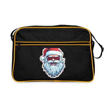 Père Noël - illustration - Sac Retro - noir/or - Devant