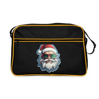 Père Noël - illustration - Sac Retro - noir/or - Devant