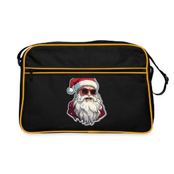 Père Noël - illustration - Sac Retro - noir/or - Devant