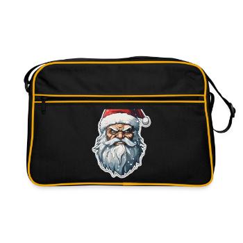 Père Noël - illustration - Sac Retro - noir/or - Devant