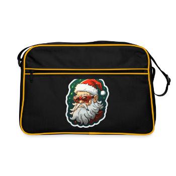 Père Noël - illustration - Sac Retro - noir/or - Devant