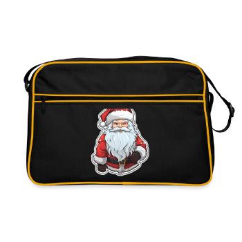 Père Noël - illustration - Sac Retro - noir/or - Devant