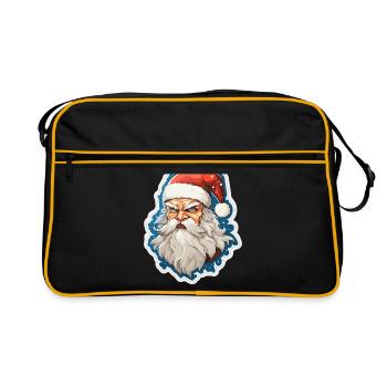 Père Noël - illustration - Sac Retro - noir/or - Devant