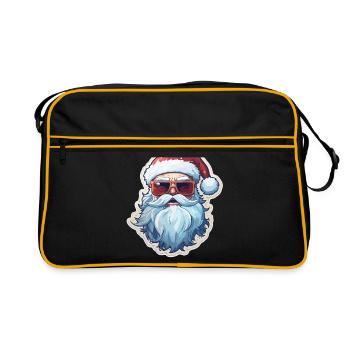 Père Noël - illustration - Sac Retro - noir/or - Devant