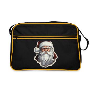 Père Noël - illustration - Sac Retro - noir/or - Devant