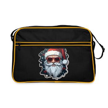 Père Noël - illustration - Sac Retro - noir/or - Devant