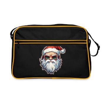 Père Noël - illustration - Sac Retro - noir/or - Devant