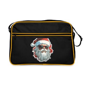 Père Noël - illustration - Sac Retro - noir/or - Devant