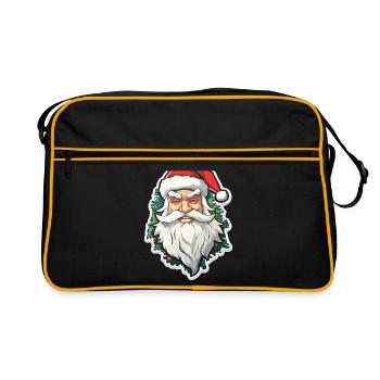 Père Noël - illustration - Sac Retro - noir/or - Devant