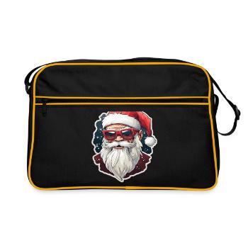 Père Noël - illustration - Sac Retro - noir/or - Devant