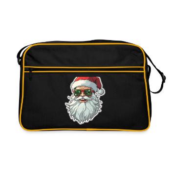 Père Noël - illustration - Sac Retro - noir/or - Devant
