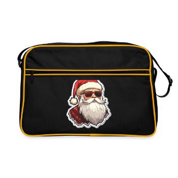 Père Noël - illustration - Sac Retro - noir/or - Devant