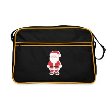 Père Noël - illustration - Sac Retro - noir/or - Devant