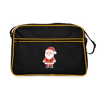Père Noël - illustration - Sac Retro - noir/or - Devant