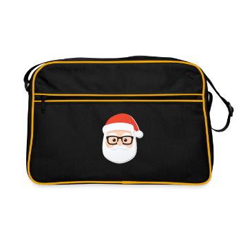 Père Noël - illustration - Sac Retro - noir/or - Devant