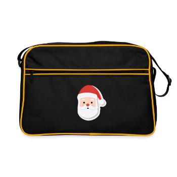 Père Noël - illustration - Sac Retro - noir/or - Devant