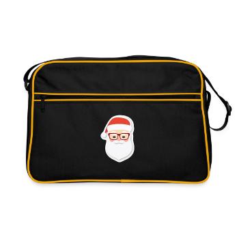 Père Noël - illustration - Sac Retro - noir/or - Devant