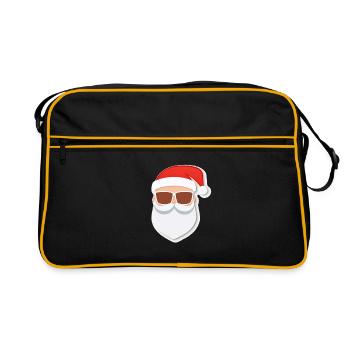 Père Noël - illustration - Sac Retro - noir/or - Devant