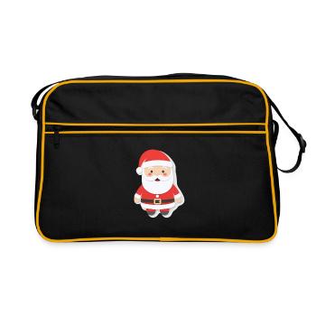 Père Noël - illustration - Sac Retro - noir/or - Devant