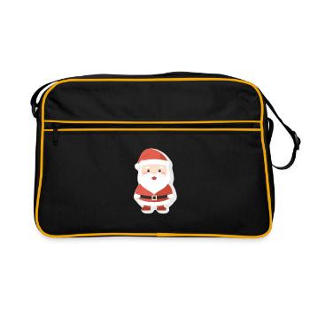 Père Noël - illustration - Sac Retro - noir/or - Devant