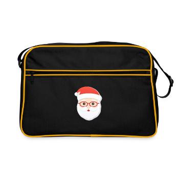 Père Noël - illustration - Sac Retro - noir/or - Devant