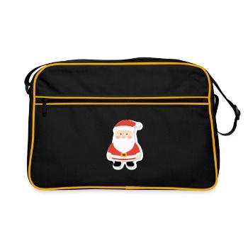 Père Noël - illustration - Sac Retro - noir/or - Devant