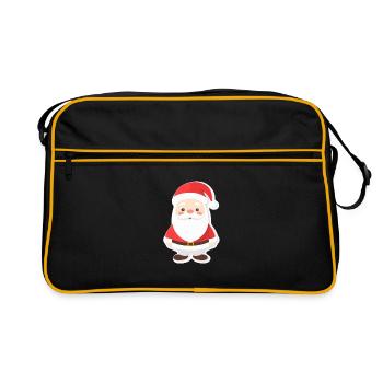 Père Noël - illustration - Sac Retro - noir/or - Devant