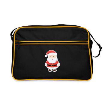 Père Noël - illustration - Sac Retro - noir/or - Devant