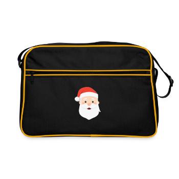 Père Noël - illustration - Sac Retro - noir/or - Devant