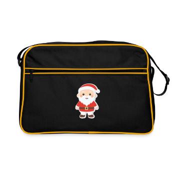 Père Noël - illustration - Sac Retro - noir/or - Devant