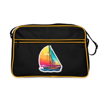 Voilier - illustration - Sac Retro - noir/or - Devant